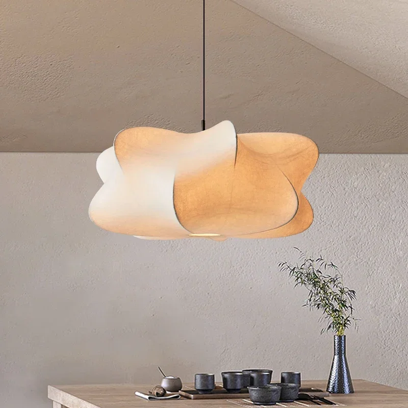 Japanischer Seiden-Pendelleuchte für Wohnzimmer – Zénithra