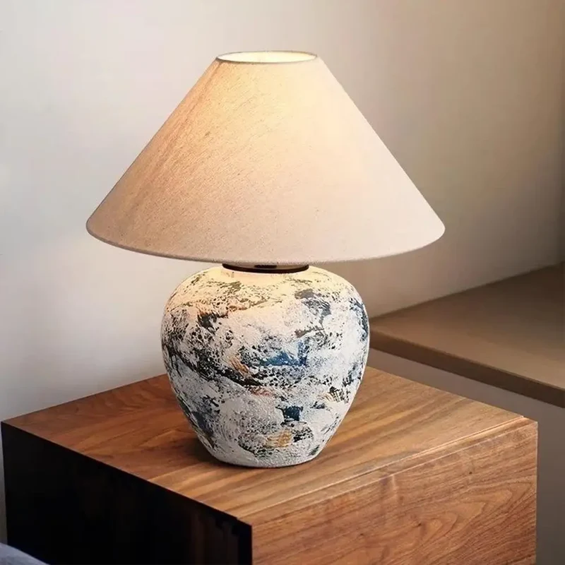 Japanischer Tischlampe aus Keramik für Wohnzimmer – Zenara