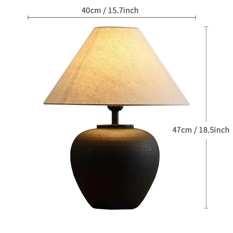 Japanischer Tischlampe aus Keramik für Wohnzimmer – Zenara