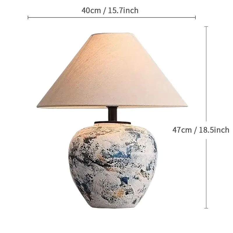 Japanischer Tischlampe aus Keramik für Wohnzimmer – Zenara