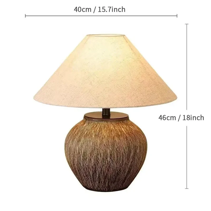 Japanischer Tischlampe aus Keramik für Wohnzimmer – Zenara