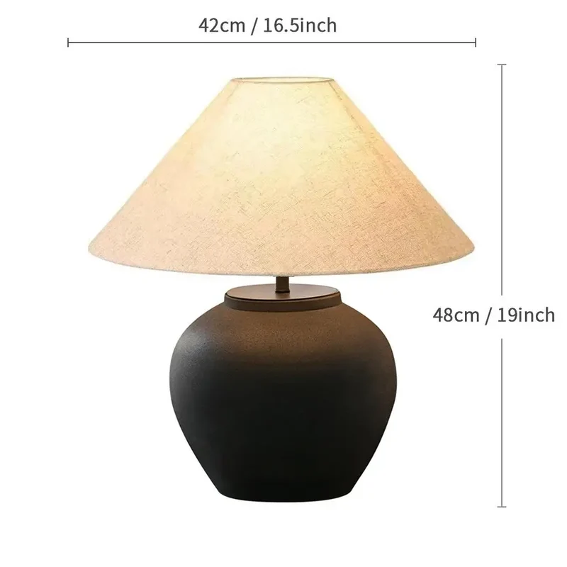 Japanischer Tischlampe aus Keramik für Wohnzimmer – Zenara
