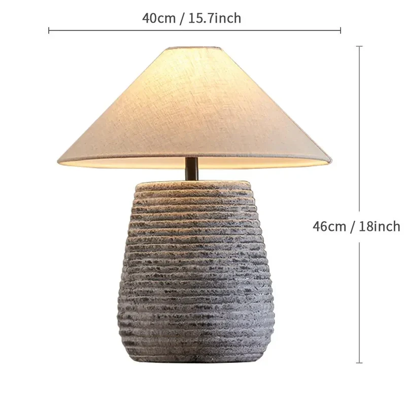 Japanischer Tischlampe aus Keramik für Wohnzimmer – Zenara