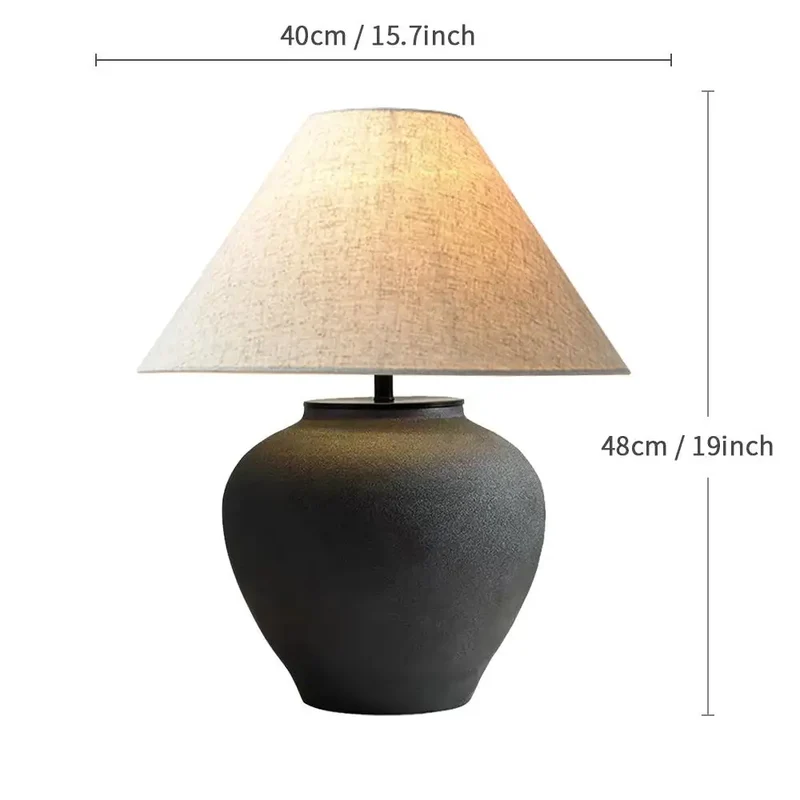 Japanischer Tischlampe aus Keramik für Wohnzimmer – Zenara