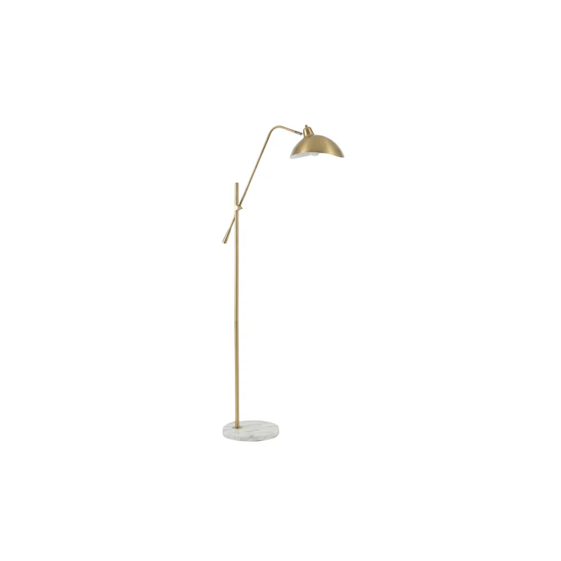 Stehlampe aus goldfarbenem Metall und Marmor für Wohnzimmer – Aurélis