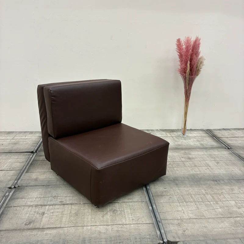 Schlafsessel mit Stauraum Ausziehbar Kunstleder Braun Sessel Gebraucht