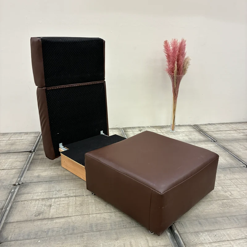 Schlafsessel mit Stauraum Ausziehbar Kunstleder Braun Sessel Gebraucht