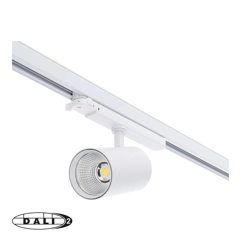 3-Phasen-DALI-Schienenstrahler | Rosalin | 10-20-30 Watt-Schalter | Weiß | CCT-Schalter | DALI2