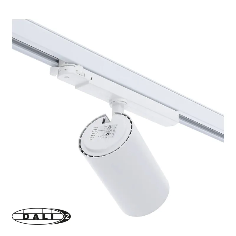 3-Phasen-DALI-Schienenstrahler | Rosalin | 10-20-30 Watt-Schalter | Weiß | CCT-Schalter | DALI2