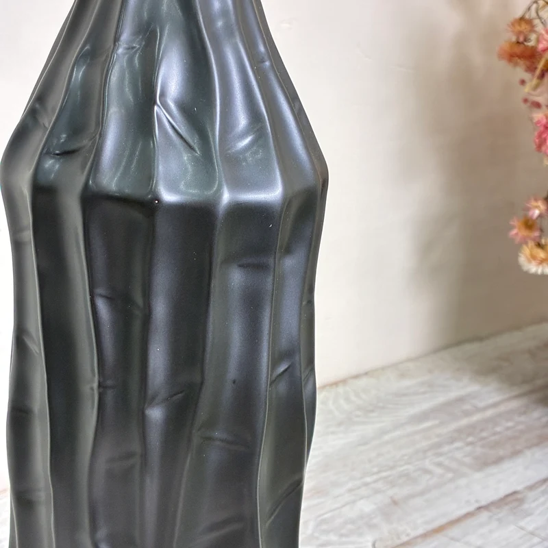 PTMD Vase Finne Flaschenvase Keramik S 47cm Anthrazit Schwarz Deko