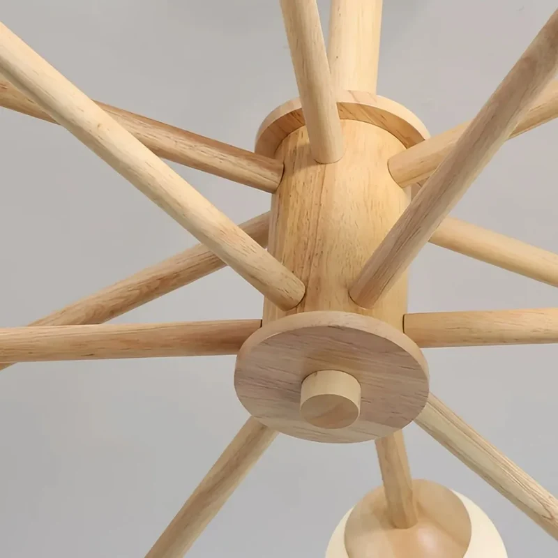 Skandinavischer Kronleuchter aus Holz für Wohnzimmer