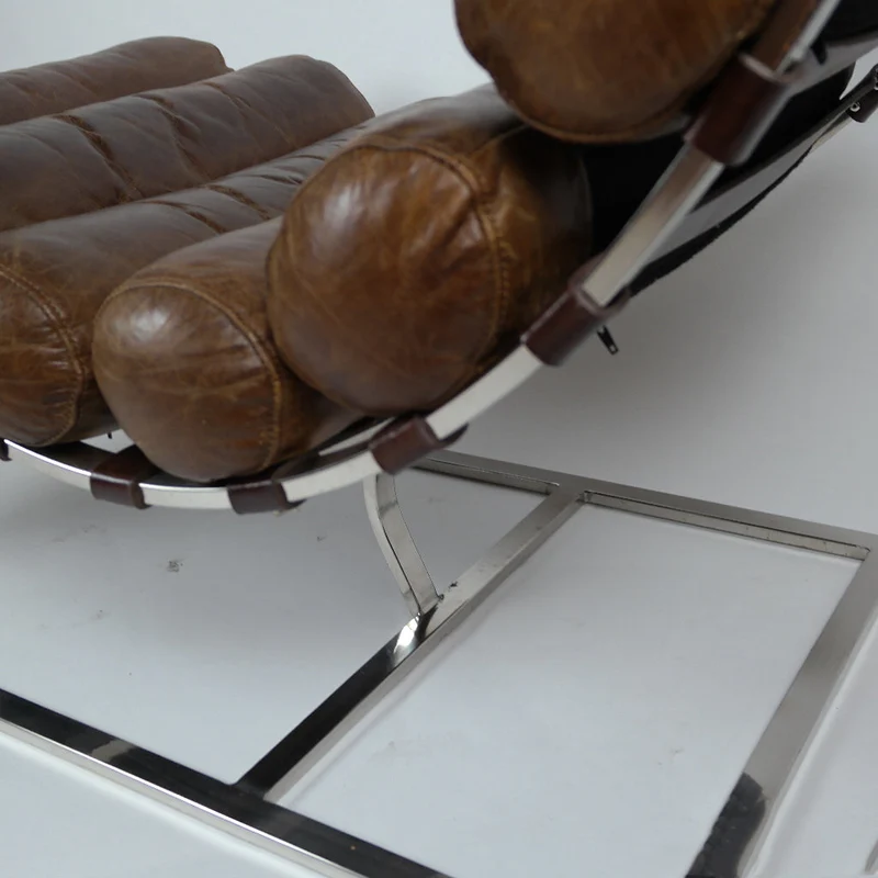 Französischer Lounger mit Lederpolsterung