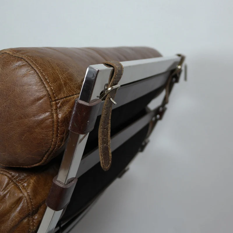 Französischer Lounger mit Lederpolsterung
