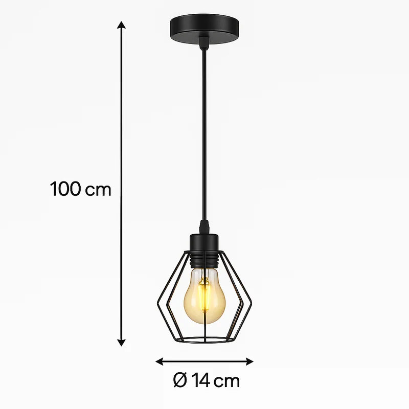 Moderne Hängelampe 10cm | LED E27 | Schwarz | Versuche