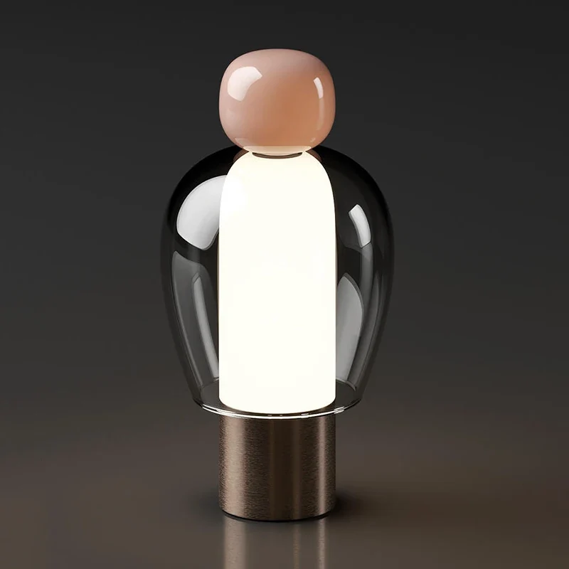 Minimalistische Schreibtischlampe aus Glas und Aluminium – Artéline