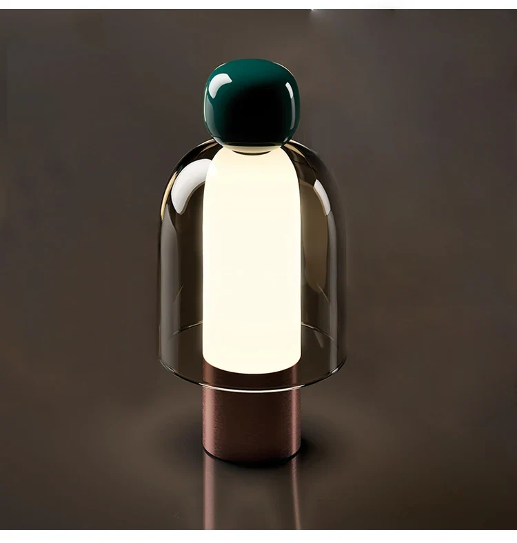 Minimalistische Schreibtischlampe aus Glas und Aluminium – Artéline