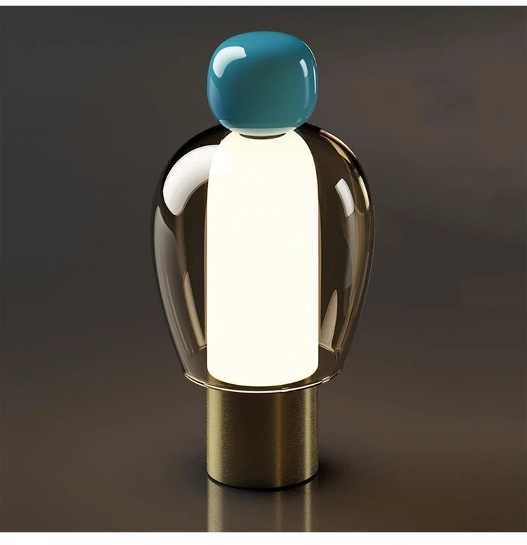 Minimalistische Schreibtischlampe aus Glas und Aluminium – Artéline