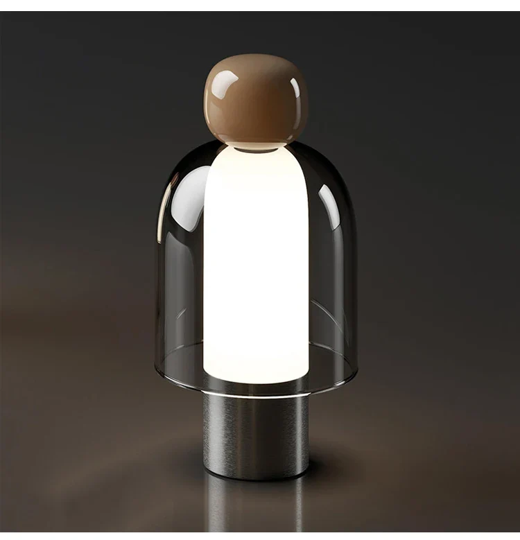 Minimalistische Schreibtischlampe aus Glas und Aluminium – Artéline
