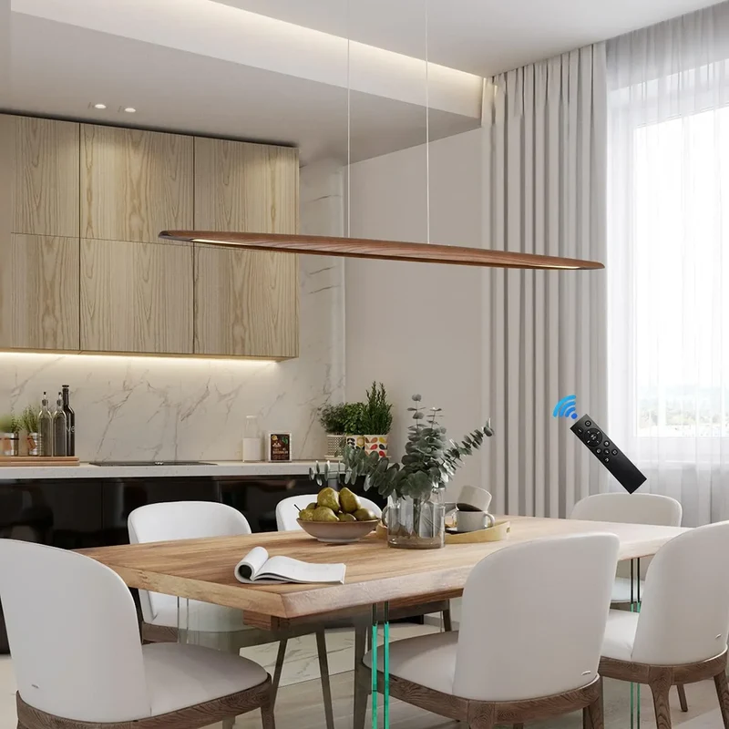Dimmbarer Holz-Pendelleuchte für Küche und Esszimmer – Maderise