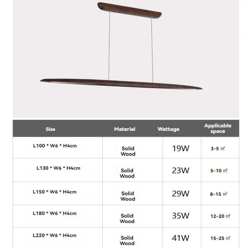 Dimmbarer Holz-Pendelleuchte für Küche und Esszimmer – Maderise