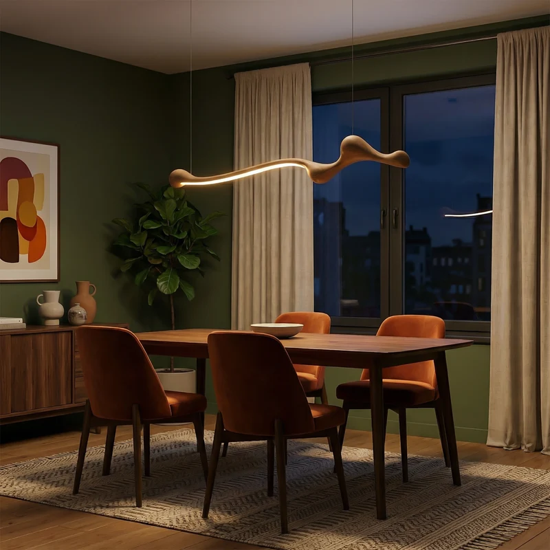 Dimmbarer LED-Hängeleuchte aus Esche für Innenräume – Armon