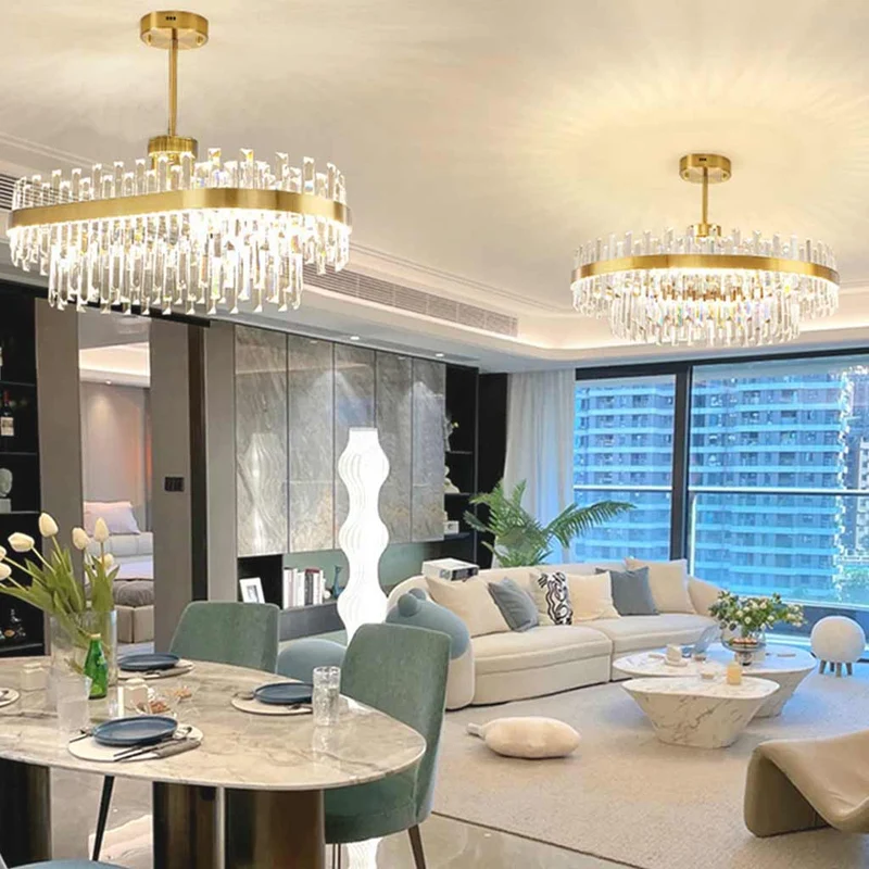 Chandelier Luxurious Crystal LED Gold Round / Oval