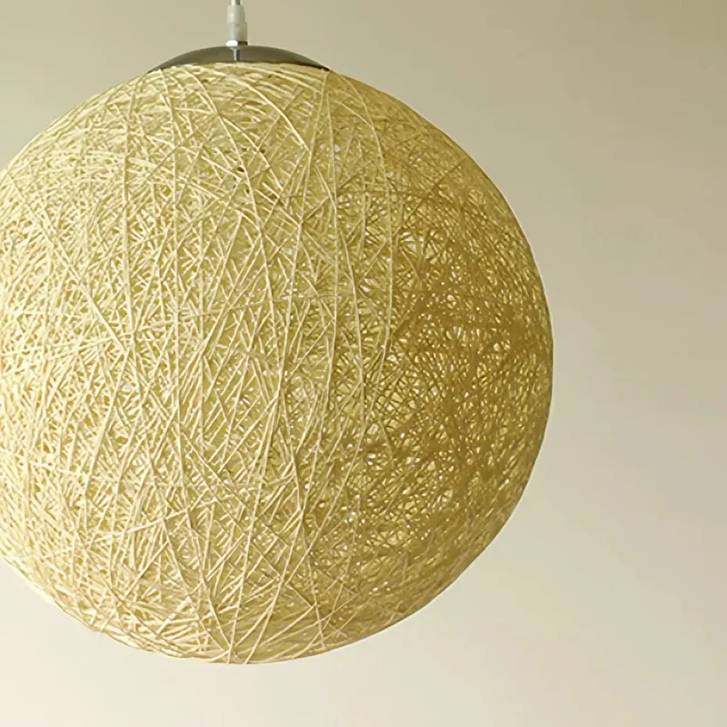 Pendelleuchte Kugel Geflecht aus Seil für Esszimmer im skandinavischen Stil
