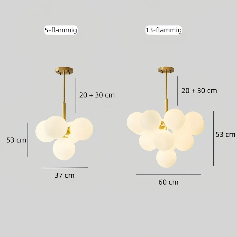 Bubble Pendelleuchte mit Opalglas-Kugel für Esszimmer