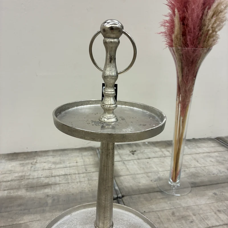 Lesli Living Shine Etagere 3-stöckig Silber Metall 90cm Servierständer