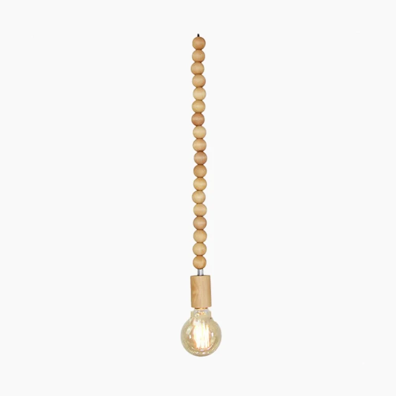 Pendant Light Creative Wood Bead String Gourd