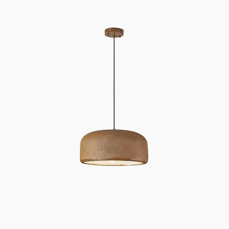 Pendant Light Japanese Wabi-Sabi Resin Pot Lid, White / Brown
