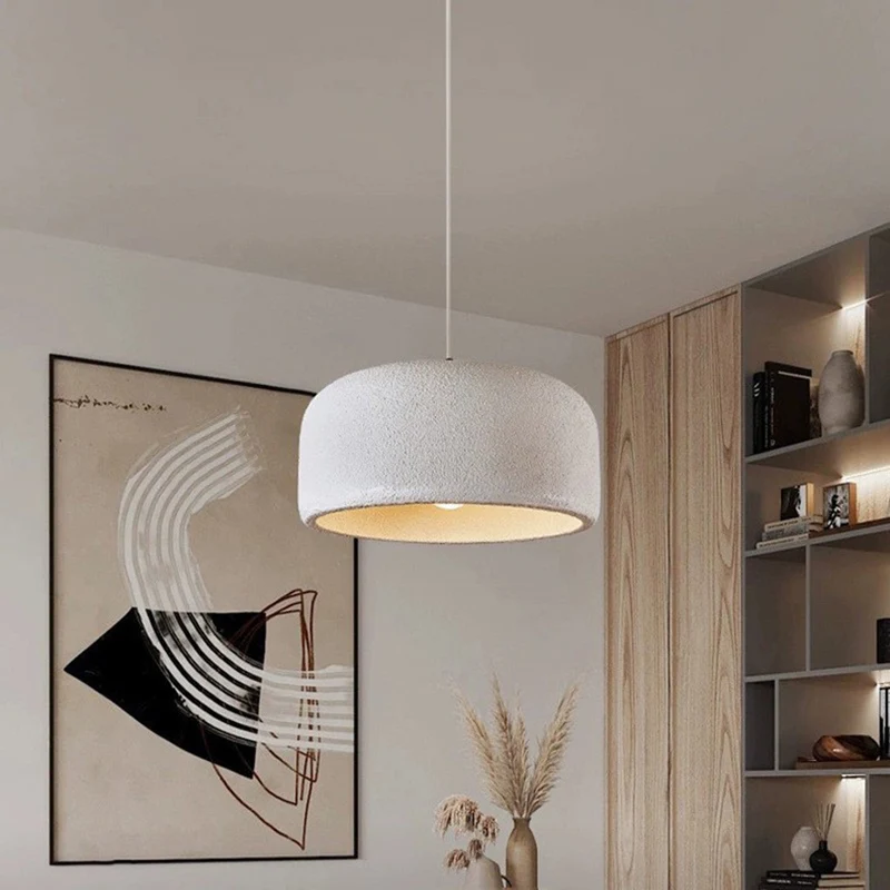 Pendant Light Japanese Wabi-Sabi Resin Pot Lid, White / Brown