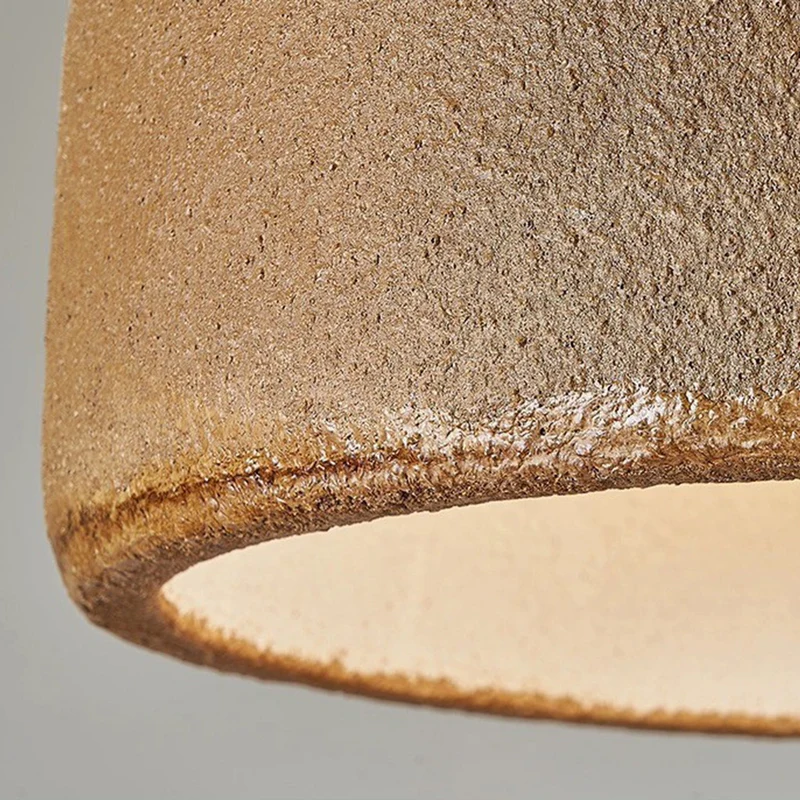 Pendant Light Japanese Wabi-Sabi Resin Pot Lid, White / Brown