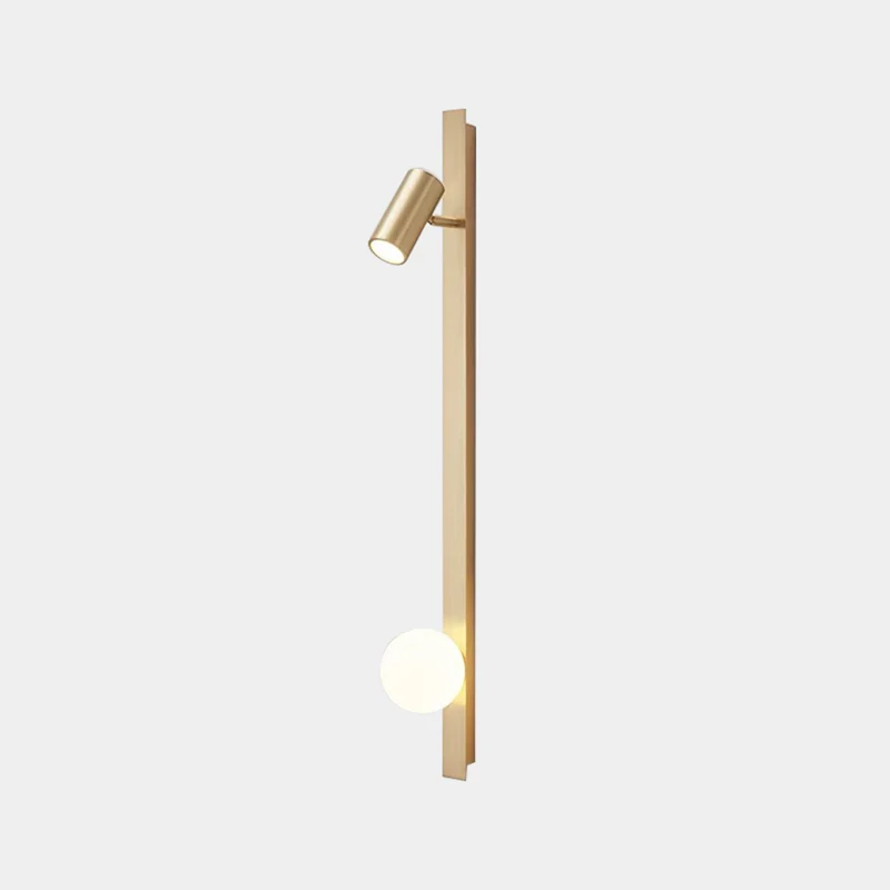 Wall Light Spotlight Unique Linear with Glass Ball, Black / Gold