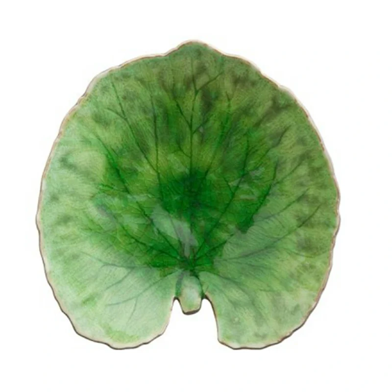 6er Set Teller grünes Blatt "Alchemille Leaf"