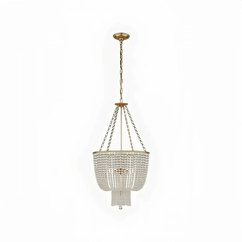 Boho Kronleuchter mit Perlendesign für Schlafzimmer