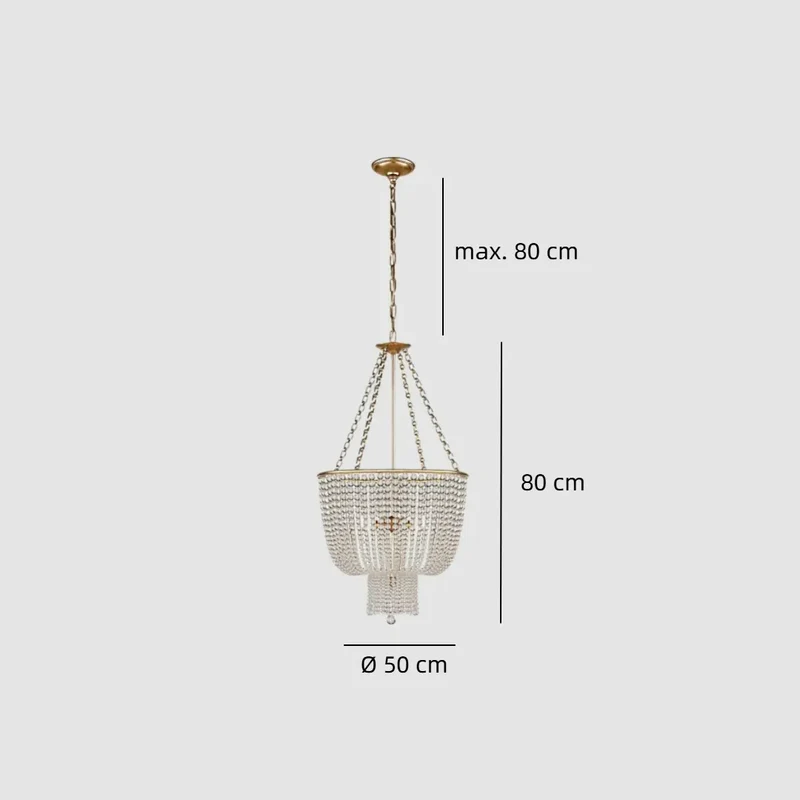 Boho Kronleuchter mit Perlendesign für Schlafzimmer
