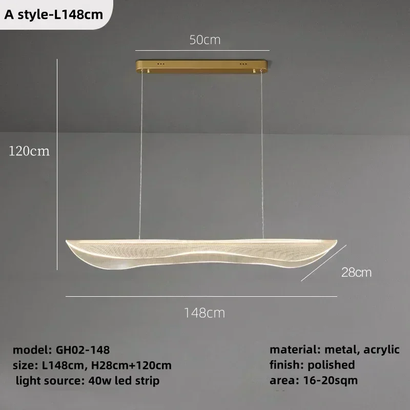 Pendelleuchte Welle aus Acryl – Oréade