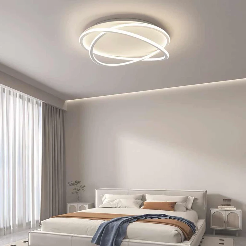 Flush Mount Ceiling Light Modern Ring LED, White