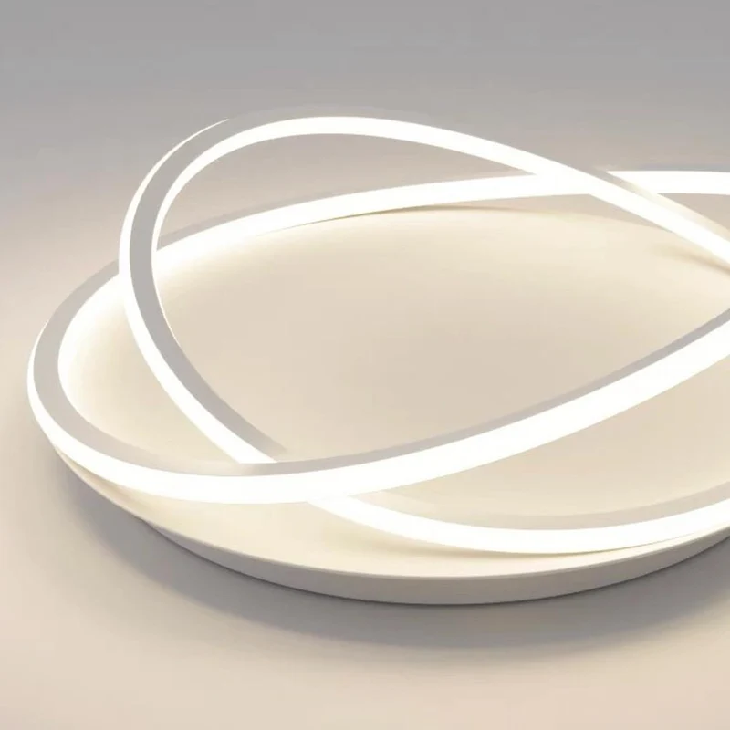 Flush Mount Ceiling Light Modern Ring LED, White