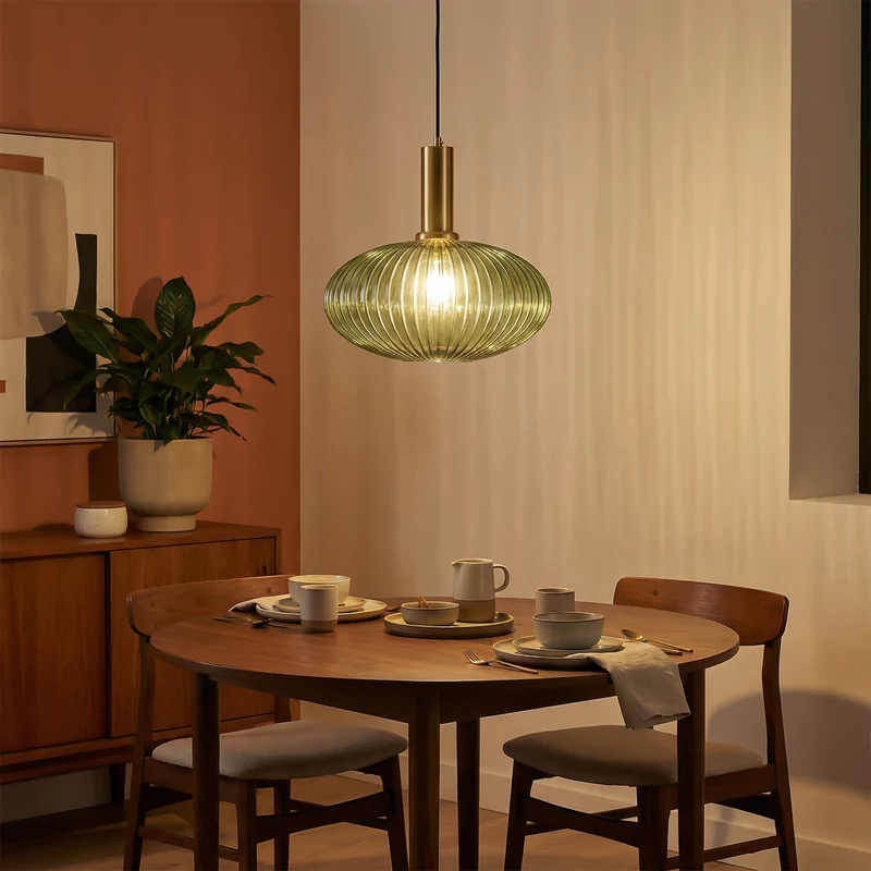 Nordische Pendelleuchte aus Rauchglas für Esszimmer – Verany