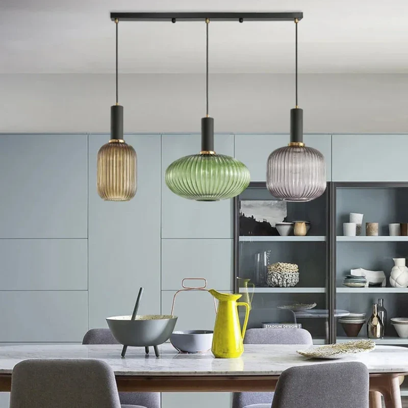Nordische Pendelleuchte aus Rauchglas für Esszimmer – Verany