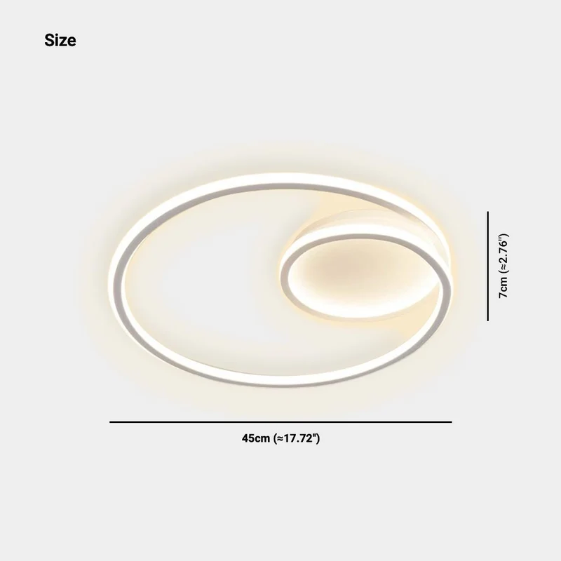 Flush Mount Ceiling Light Minimalist Circle Dimmable LED, Black / White