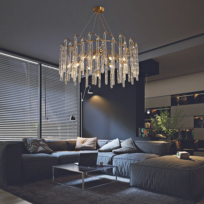 Chandelier Artistic Branch Colorful Glass Drop