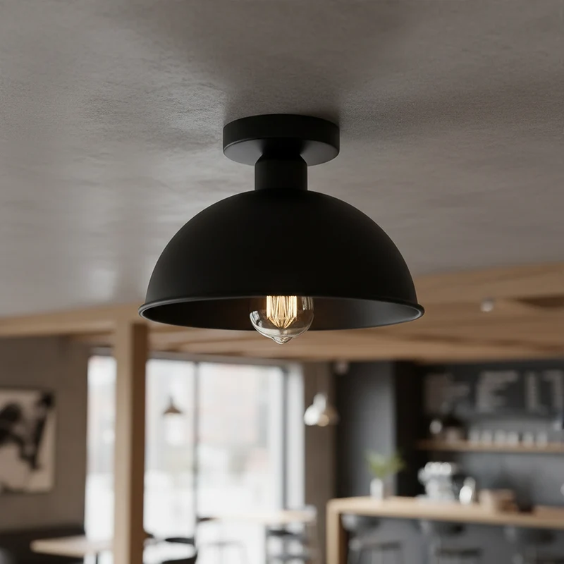 Retro Tresenleuchte Unterputz – Vintage Industrie Deckenlampe | Ø 21cm | E27 ~3573