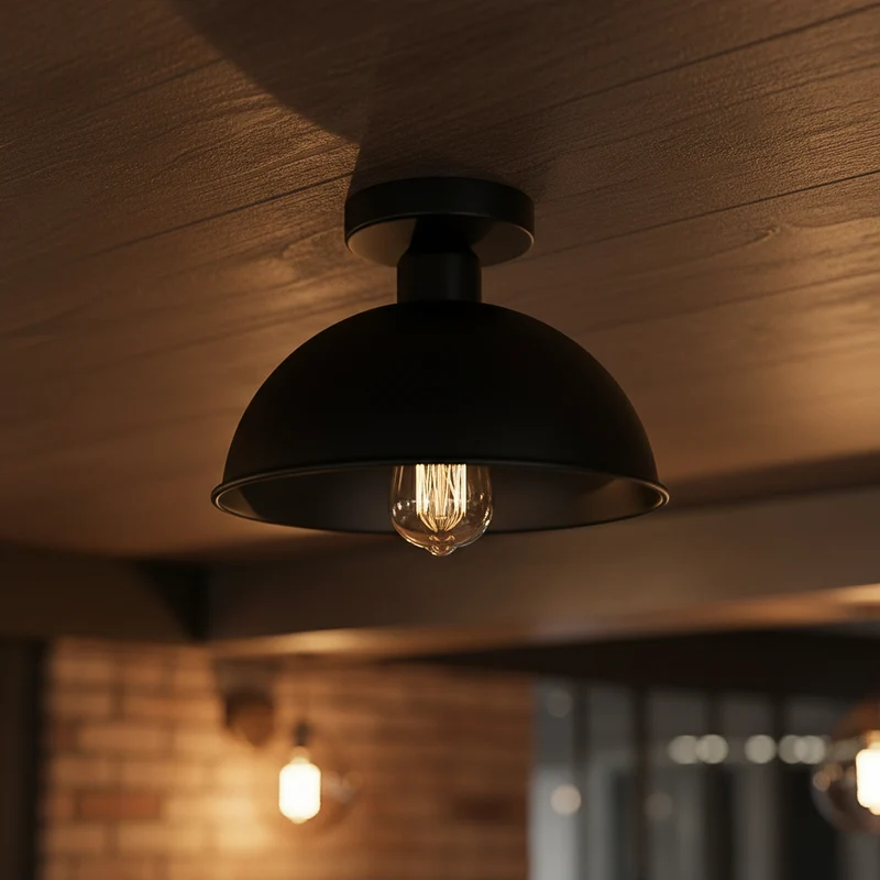 Retro Tresenleuchte Unterputz – Vintage Industrie Deckenlampe | Ø 21cm | E27 ~3573