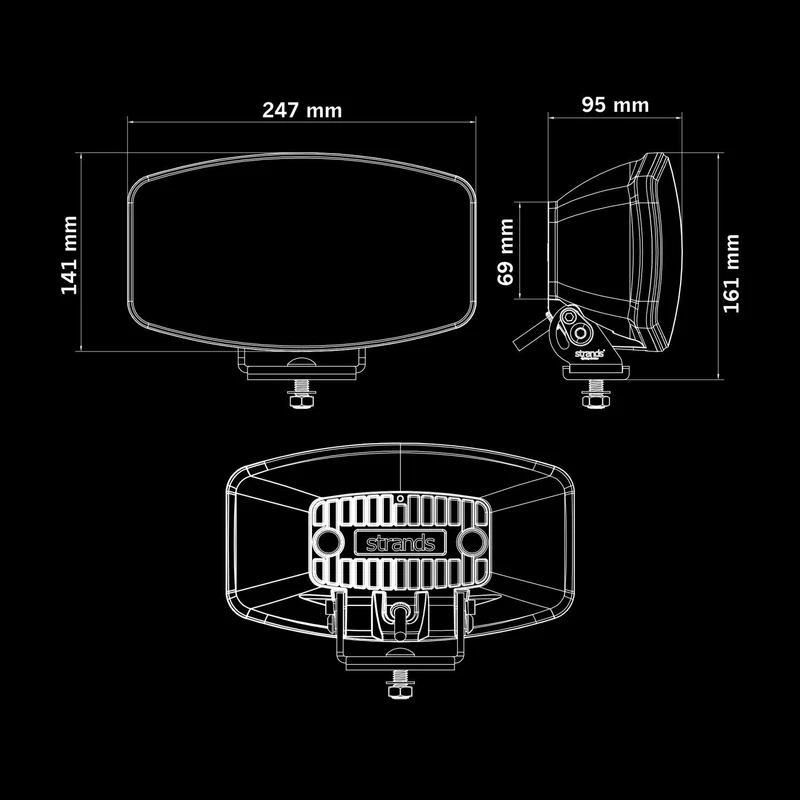 Strands IZE LED OG Ovaler Fahrscheinwerfer / 9"