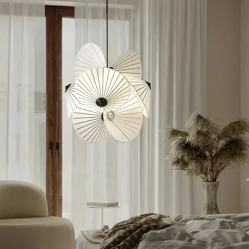 Pendelleuchte im Regenschirm-Stil aus weißem Stoff, skandinavisch, für Esszimmer