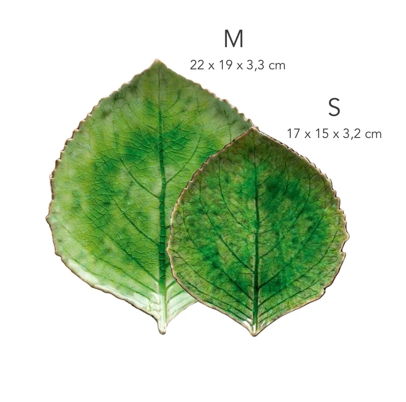 6er Set grüne Schale in Blattform "Hydrangea Leaf"