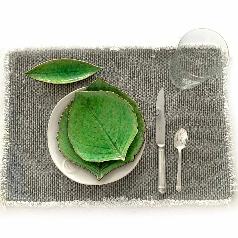 6er Set grüne Schale in Blattform "Hydrangea Leaf"